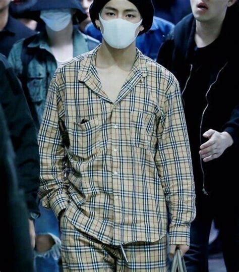 taehyung burberry pajamas|kim taehyung in style.